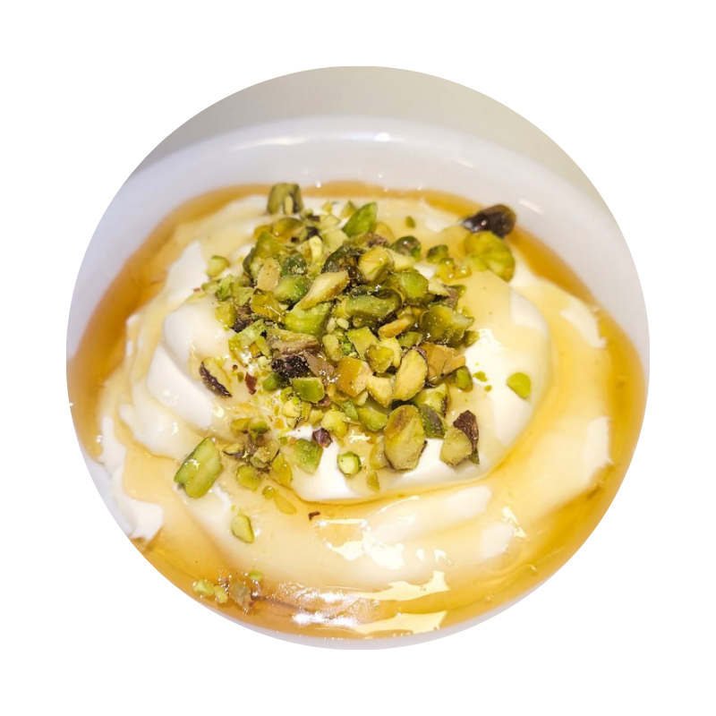 Honey Ashta traditional Lebanese breakfast dessert at Cedar North London Ontario