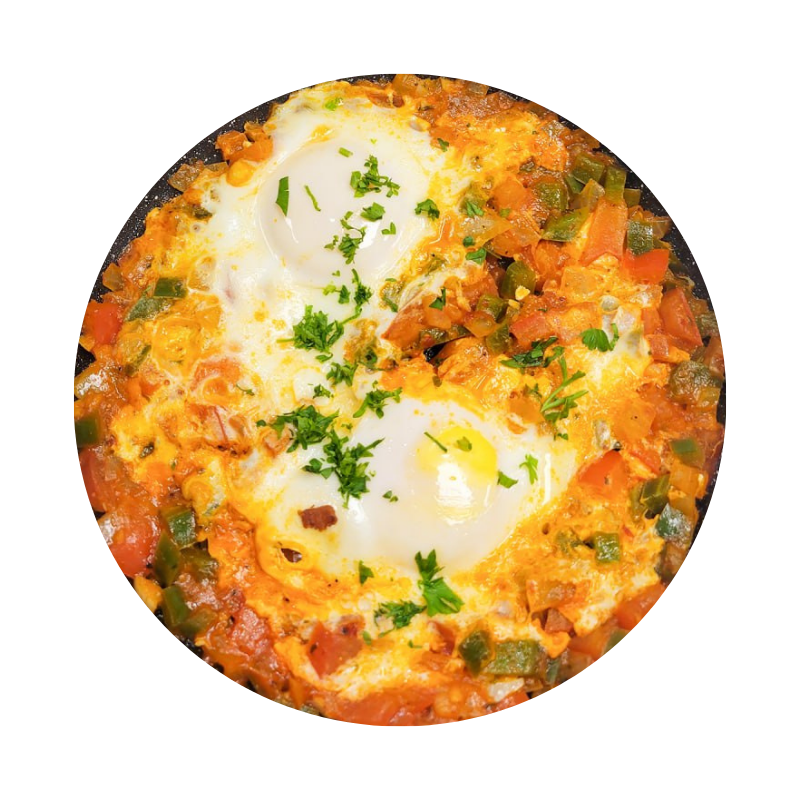 Shakshouka Lebanese breakfast at Cedar North Restaurant London Ontario